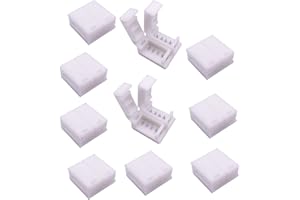 LitaElek - Conectores led de 4 pines, impermeables para tiras led 5050 RGB, 10 mm de ancho (10 unidades)