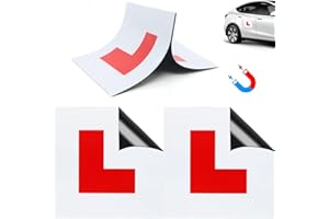 NAGSXIW Fully Magnetic L Plates for Car UK, 2 Pack Waterproof L Plates for Car Magnetic, Learner L Plate for Motorcycle Car, No Fading, No Blow off, Easy to Move without Scratching