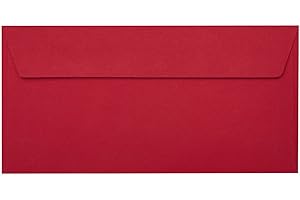 ‎PAPER24 Paper24 Envelopes DIN Long (110 x 220 mm) Wine Red Peel and Seal without Window Pack of 25