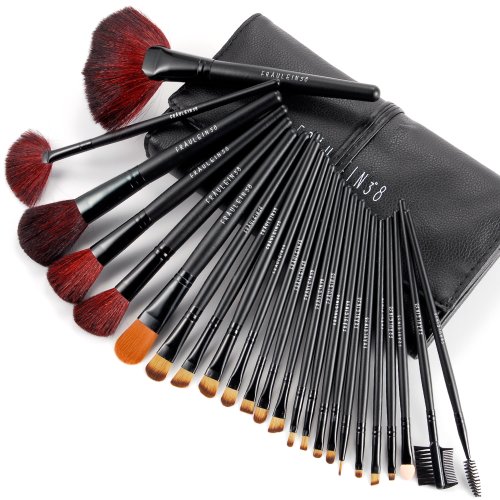 Fraulein38 24 pinceles maquillaje sombra a paupieres Joues Ombre + neceser piel sintética Diver