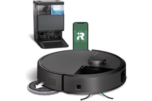 iRobot Roomba Plus 505 Combo Robot + AutoWash - Base Multifonction - Lavage et séchage à l'air Chaud des lingettes - PrecisionVision IA - LiDAR Clearview Pro - 75 Jours d'autovidage - Noir