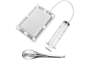 Comebachome Caviar Maker Boîte, gastronomie moléculaire Professionnelle Caviar Maker Dispentier Caviar Filtre Sphérification Propulseur avec Tube et Outils de cuillère, Caviar Spoon