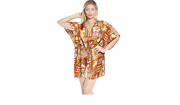 La Leela Femme Robe De Court Cocktail Tunique Robes De Plage Boheme Manches Courtes Cache Maillots De Bikini Tissu Lisse Leger Cover Up 150 Cache Maillots Et Sarongs Vetements Mystik Com Au