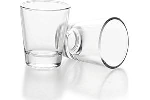 APOSEN Miss Vetty Shot Glasses Round 1.5 oz Classic Shot Glass with Heavy Base,Clear Glass(2-Pack)