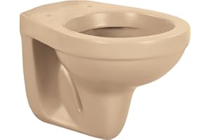 sanicomfort Wand-WC Beige – Spülrandlos, Tiefspüler, ohne WC-Sitz