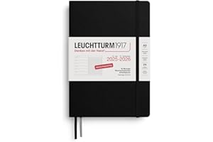 ‎LEUCHTTURM1917 LEUCHTTURM1917 372615 Wochenkalender & Notizbuch Medium (A5) 2026, 18 Monate 07.2025-12.2026, Hardcover, Schwarz, Deutsch