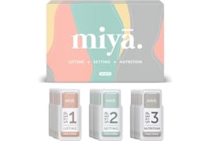 MIYA LASH 2 in 1 Lash Lift & Brow Lamination Lotion Set | Sachet Refill for Lash Lift Kit & Eyebrow Perm | Fast Acting 3-Step Lifting, Setting Lotions with Nutrition Serums | 10 Treatments | Salon Use