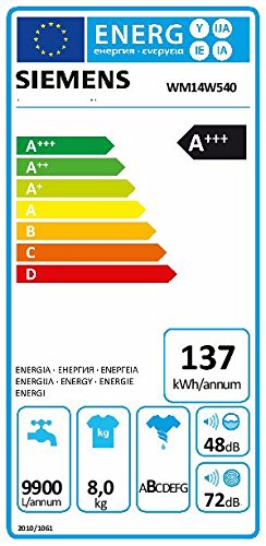 Siemens iQ700 WM14W540 Waschmaschine / 8,00 kg / A+++ / 137 kWh / 1.400 U/min / Schnellwaschprogramm / Nachlegefunktion / aquaStop mit lebenslanger Garantie / - 2