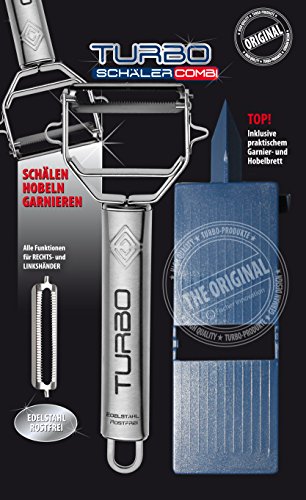 Turbo Schäler Combi mit blauem Hobelbrett Original Sparschäler Kartoffelschäler Spargelschäler Apfelschäler Gemüseschäler Pendelschäler