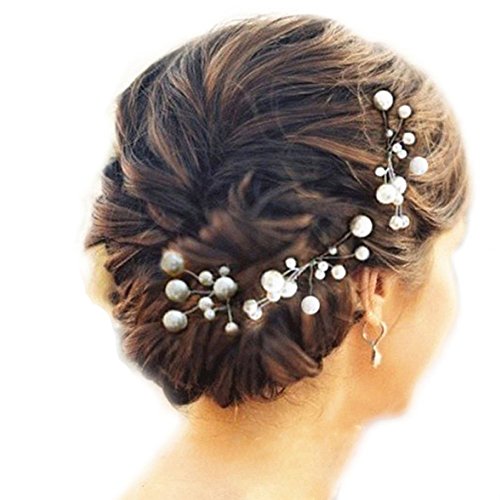 Musuntas 6 Stk. Perlen Strass Hochzeit Brautschmuck Braut Haarschmuck Strass Haarklammer