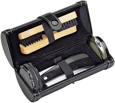 Orton West Mens Travel Shoe Shine Kit - Black