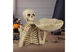 HIAME Dekoracja na Halloween, miska na słodycze, misa na klucze, szkielet vintage, dekoracja stołu na Halloween, imprezę, dekoracja i przechowywanie