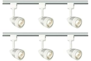 MANNINGHAM LIGHTING 3M 3 Meter Single Circuit Track Length 6 Spot Light Modern Straight Bar Ceiling Spotlight Fitting White Finish Office Kitchen Shop Display Decorative Spot Lighting Energy Saving