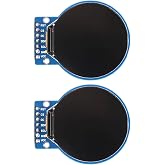 Tiardey 1.28" TFT LCD Screen for Arduino RGB IPS Color SPI Round Nude GC9A01 2 Pack