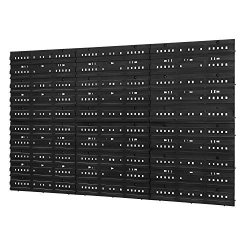 6 Stück Wandplatte Wandregal Lochplatte Stapelbox Kiste Lagerregal Ordnungssystem Werkstattwand