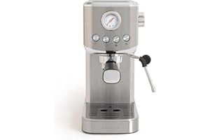 CREATE / THERA CLASSIC COMPACT/Machine à expresso acier inoxydable / 20 bars, semi-automatique, café froid, double sortie, réservoir de 1,2L, café moulu et dosettes ESE 55 mm, buse vapeur, 1350W
