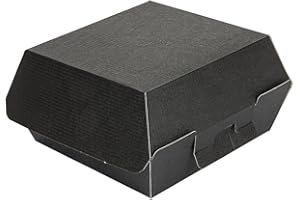 GARCIA DE POU García de Pou 50 Unités - Boîtes Hamburger Thepack 230 g/m2, 13 x 12,5 x 6,2 cm (S) Noir Carton Ondulé Nano-Micro