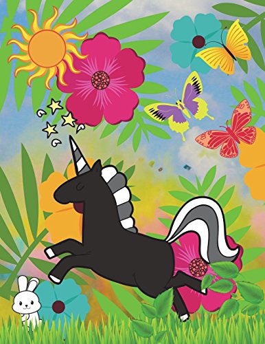 Black Unicorn: Bright, colorful, fun, blank combination notebook/journal hybrid. Use this fun journal for school work, or as a private journal, diary, or dream book.