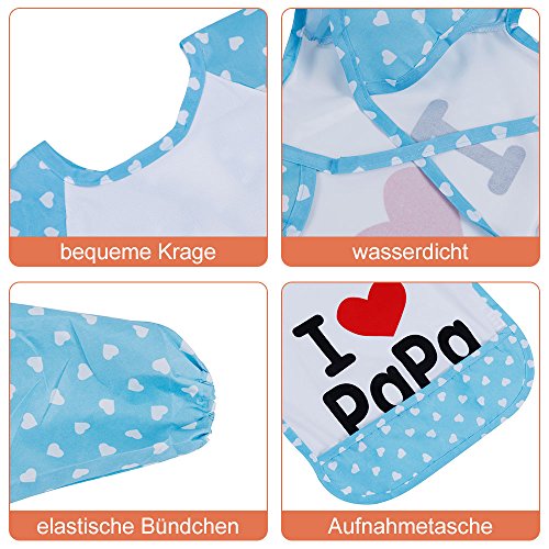 Lictin 2 Set Lätzchen Lätzchen mit Ärmeln Baby Lätzchen Ärmellätzchen Baby Ärmellätzchen Lätzchen Baby Lätzchen wasserdicht - 5