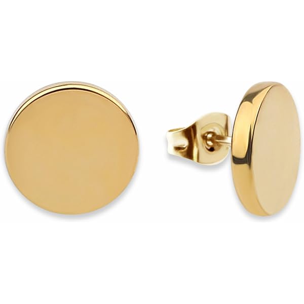 Ohrstecker Für Damen – Kleine Runde Plättchen Aus Edelstahl In Rose-Gold & Silber, Hypoallergen, Mit Geschenkbox