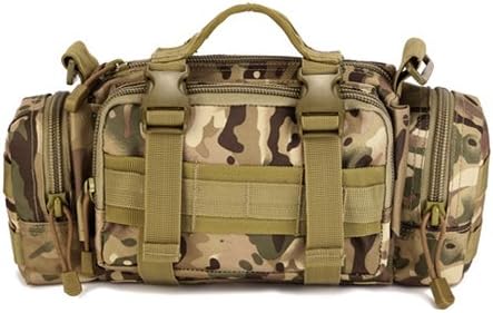 JWBB Camouflage backpack, men and women outdoor waterproof sports backpack large capacity Single Shoulder Satchel spanning bag multi function travelling bag,Green CP camouflage
