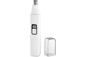 SMITY Nose Hair Trimmer, Rechargeable Cordless Painless Ear Eyebrow Trimming Tool Dual Edge Blades Razor Easy Cleansing with LED Light for Man Woman