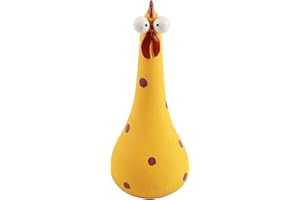 Bordstract Statua di Pollo, Pollo a collo Lungo Realizzato a Mano, Occhio Grande, Decorazione di Pollo Sciocco, Microlandschaft, Per La Casa, Giardino All'aperto, Cortile, Cortile(Giallo)