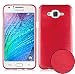 Produktbild Samsung Galaxy J7 2015 Silikonhülle in ROT von Cadorabo - TPU Schutzhülle Edelstahloptik gebürstet BRUSHED Design – Handyhülle Bumper Case Backcover in ROT