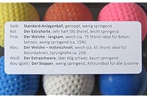 Golfas PRO-Set Minigolfbälle: 6X Minigolfball in verschiedenen Härten der Bälle