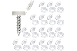 EIHI 60 Pezzi Tappi Coprivite Incernierato in Plastica, Copri Viti, Tappi A Vite Piega per Numero 6/8 Viti, Ripiegabile Coprivite per Mobili, Coprivite Bianco