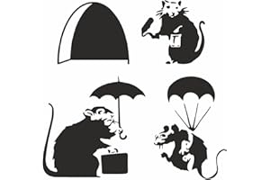 ‎TRADERCAT tradercat Wandaufkleber Wandtattoo Banksy Set - 3x11cmx5 cm - für Wohnzimmer, Esszimmer, Küche, Schlafzimmer, Kinderzimmer, etc. – mit Anleitung