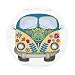 Produktbild Mauspad Hippie-Bus I Ø 22 cm rund I Mouse-Pad Flower-Power-Bus Peace & Love I dv_339