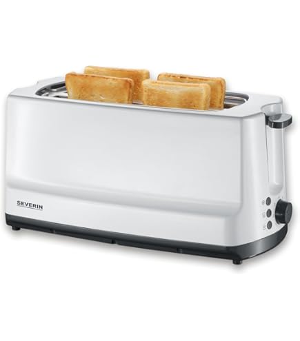Clatronic Broodrooster 4 Sneden TA 3802 Zwart - Met Broodjesopzet, Lange Sleuven, Ontdooi/Opwarm/Snelstopfunctie - Ideaal Voor Toast & Wafels