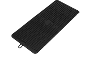 PrimeMatik - Tapis de séchage Vaisselle en Silicone 446x203 mm Noir