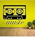 Produktbild Likeai Wandaufkleber Musik Stil Aufkleber Musik Wandaufkleber Schwarz Tonbandgerät Design Malerei Wandbilder Musiker Aufkleber Dekoration 57 * 67Cm