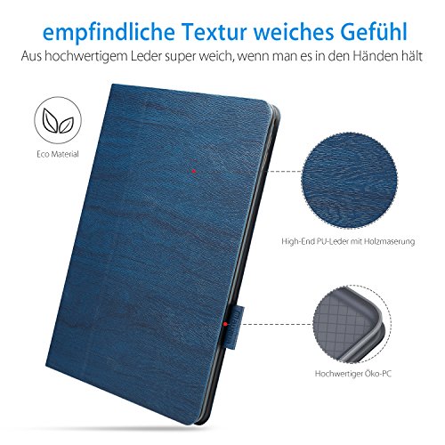 AUAUA iPad Pro 9.7 Hülle, iPad Pro 9.7 PU Leder Tasche Schutzhülle Schal + Clear Schutzfolie(Gift) für Apple iPad Pro 9.7 Zoll Apple Tablet - 6