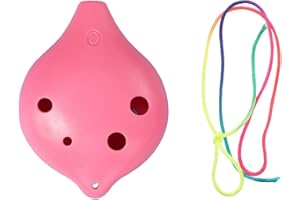 RmKbe 6 Hole Ocarina Alto C Ceramic Smokey Brown Ocarinas Children Plastic Ocarina Student Music Instruments for Beginner (Pink)