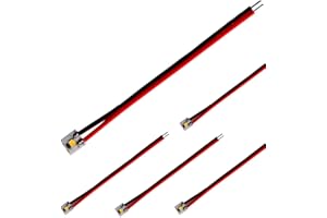 RUNCCI-YUN Modélisme LED Lot de 5éclairages d'intérieur à 1 LED Blanc 8mm avec Câble 10 cm 12-18 V pour Maisons Modèles Jouets Construction