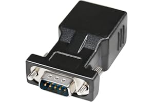 DTech Adaptateur série DB9 vers RJ45 RS232 mâle vers RJ-45 femelle convertisseur Ethernet compatible avec les appareils RS-232 standard 9 broches