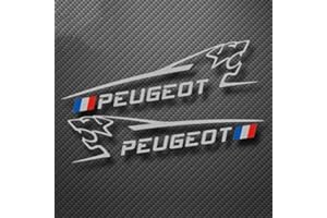 VOLBOZ 2 pièces Autocollant D'insigne de Voiture pour Peugeot 208 308S 408 508 2008 3008, Lettre Emblème Badge Stickers Décor, Emblème de Logo Autocollant Accessoires de Voiture,A