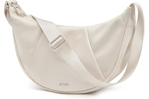 BITUOR Cossbody Bag Damen & Herren Medium 8.2L Umhängetasche im Halbmond Style Halbrunde Schultertasche Casual schultertasche für Reisen Arbeit Freizeit,Doppelte Anti-Diebstahl Wasserabweisend Design