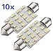 Produktbild SODIAL (R) 10X 16 SMD LED 41mm reines Weiss Auto-Innenhaube C5W Soffitte Lichtlampe 12V