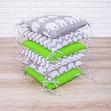 Amilian Baby Nestchen Bettumrandung 210 cm Design22 Bettnestchen Kantenschutz Kopfschutz für Babybett Bettausstattung