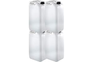 Ecostacker 25L White Plastic Stack-able Jerry Can Water Carrier (4 Pack)