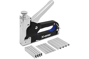 X-COTEC Graffatrice, Pistola Sparachiodi Manuale, Graffettatrice per Legno Professionale, Pistola per Graffette Resistente per Legno, Pinzatrice per Legno, con 600 Graffette