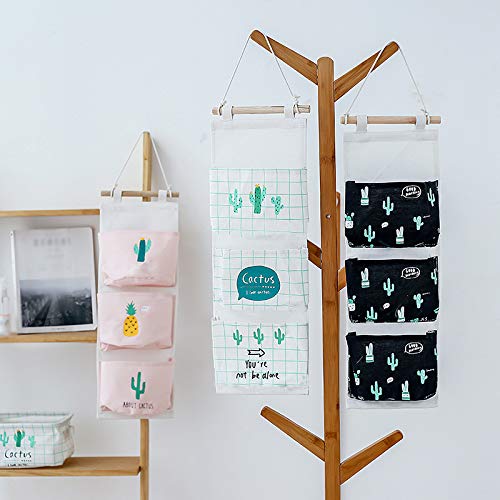 Viyo-Mignon-Cactus-Modle-Suspendus-Panier-Lin-Pochette-de-Rangement-Sac-Organisateur-avec-3-Petites-Poches-pour-la-Dcoration-de-la-Chambre-Salon