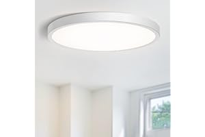 EDISHINE Płaska lampa sufitowa LED, nowoczesna okrągła lampa sufitowa LED, 18 W, 1620 lm, 4000 K, neutralne białe światło dzienne, naturalna biel, φ230 x 21 mm do salonu, biura, kuchni, sypialni