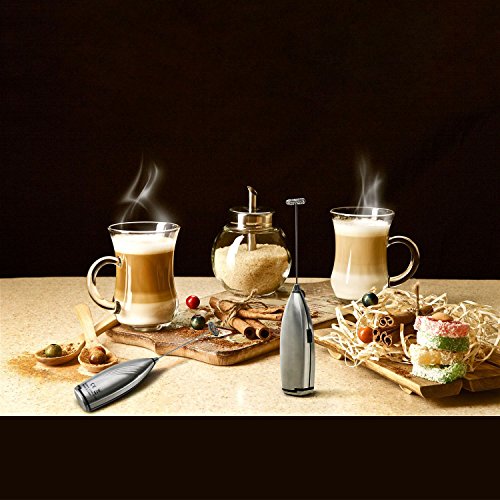 Evertop Milchaufschäumer kaltes und warmes Aufschäumen, schnelle Schaumherstellung Batteriebetriebene Milchaufschäumer 30 Minuten Arbeitszeit durch 2 pcs AA Batterie. - 3
