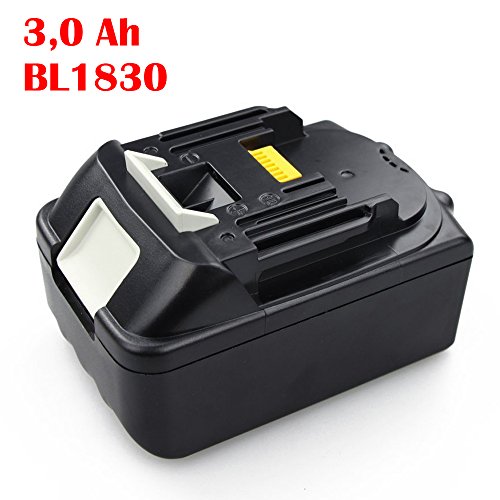 ADpower Akku 18v 3,0Ah Li-ion Ersatzakku für Makita BL1830 194204-5 Lithium-Ionen