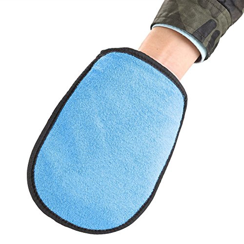Zicac Soft Cotton Children Beach Clear Sand Removal Mitt Gloves Wipe Off Sand from Your Skin (Blue)